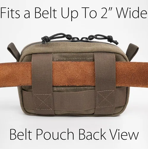 Miniatura 6 de Bolso Diodrio para Cinturón para Hombres y Mujeres con Cremalleras YKK, Bolso de Cintura para Senderismo, Resistente al Agua, Lona Cera, Oliva Oliva