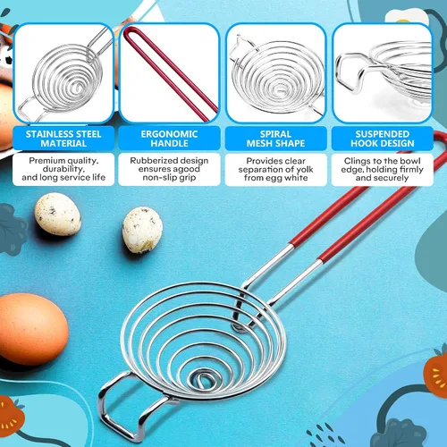 Miniatura 3 de Separador de huevos para huevos crudos, separador de yema de huevo, dispositivo de cocina, removedor de yema de acero inoxidable para huevos crudos