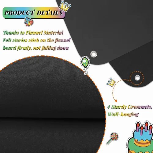 Miniatura 5 de Craftstory Tablero de franela de 3.5 pies para niños pequeños preescolares como niños, historias de fieltro para niños, kits de juego para colgar