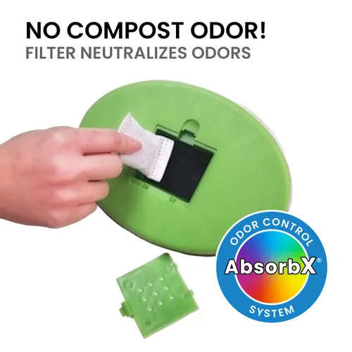 Miniatura 4 de iTouchless Contenedor de compost de acero inoxidable de 1.6 galones, incluye sistema de filtro de olores AbsorbX, titanio, libre de óxido