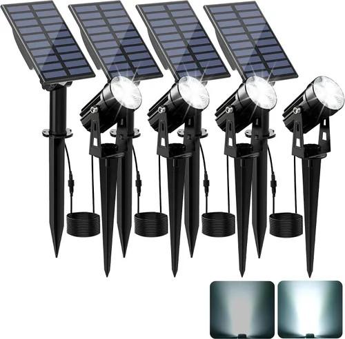 Miniatura 14 de Luces solares para exterior, focos de paisaje IP65 impermeables con cable de 3m, luces de pared para exterior con encendido y apagado automático