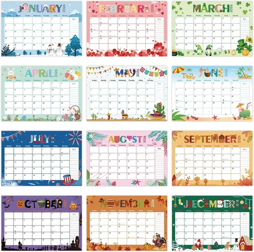 Miniatura 2 de GuassLee Calendario de escritorio 2026 – Calendario de escritorio colorido de septiembre de 2025 a marzo de 2027, 17 x 11.5 pulgadas, calendario