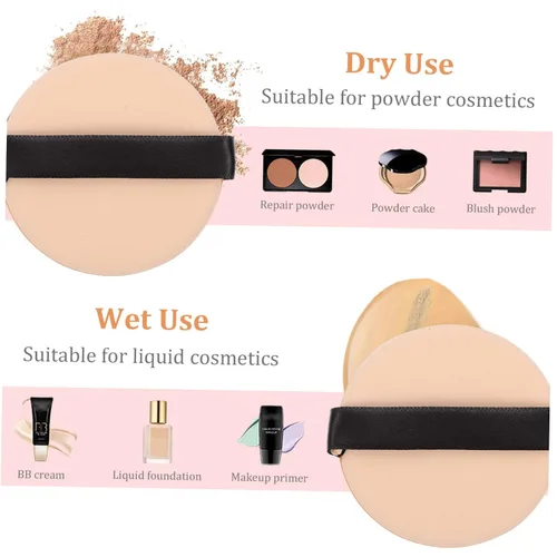 Miniatura 6 de FOMIYES Paquete de 7 esponjas de maquillaje suaves y lavables en polvo seco y húmedo, esponja de belleza