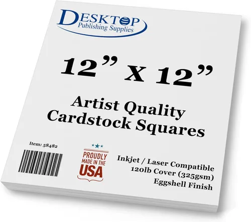 Miniatura 6 de Cuadrados de cartulina blanca de alta calidad, acabado de cáscara de huevo de calidad para dibujo de artista, para repuesto de arte giratorio