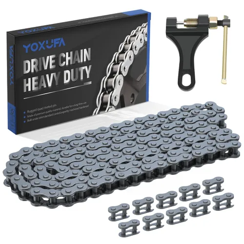 Miniatura 13 de YOXUFA 420 cadenas 102 eslabones para CRF50 XR50 PW80 SSR Tao Tao Coolster 110cc 125cc Pit Dirt Bike 4 Wheeler ATV Quad Kazuma Baja Ice Bear Lifan