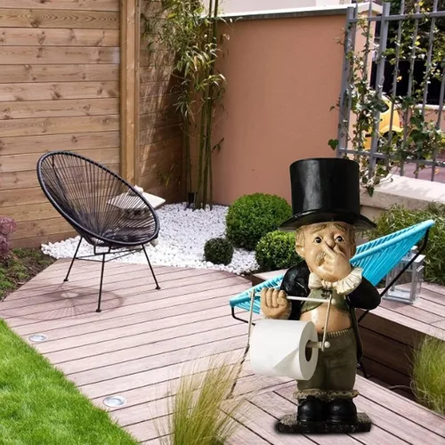Miniatura 4 de Mayordomo de inodoro, dispensador de papel higiénico, estatua divertida estatua de mayordomo para el hogar, baño, cocina, montaje en pared, papel