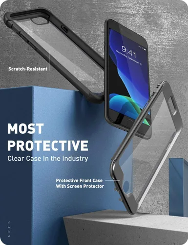 Miniatura 3 de i-Blason Ares - Funda para iPhone SE 2022 (3ª generación), [protector de pantalla integrado] Funda transparente resistente de doble capa para iPhone
