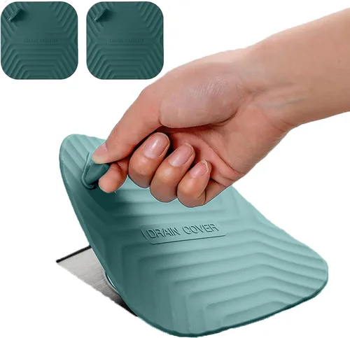 Miniatura 9 de MAOYONG Cubierta de drenaje de ducha - Tapón cuadrado de silicona para drenaje de piso para baño, tapón de drenaje de bañera, tapón de drenaje