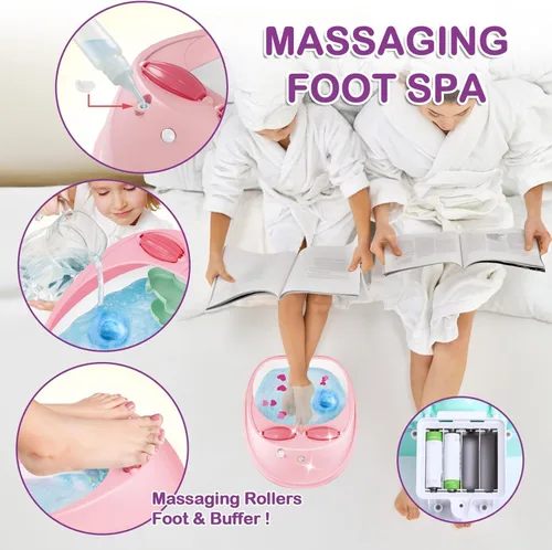 Miniatura 2 de Juego de regalo para el día de spa para niñas, regalo de cumpleaños de Navidad, arte de uñas, salón de belleza, kit de accesorios de spa para pies