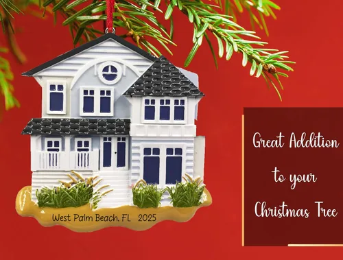 Miniatura 5 de Adorno de Navidad personalizado para casa de playa 2026 Casa de vacaciones de verano con arena para árbol de Navidad Nueva casa de playa