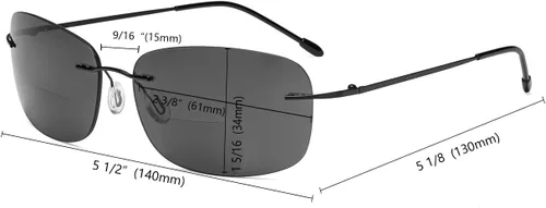 Miniatura 3 de Eyekepper Lentes de sol bifocales sin montura para mujeres y hombres, lectores bifocales ligeros para leer bajo el sol