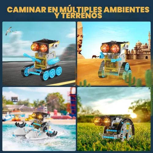 Miniatura 2 de Wesfuner Kit de robot solar 30 en 1, 243 piezas, juego educativo STEM para niños de 8 a 12 años, regalo de experimento científico para cumpleaños