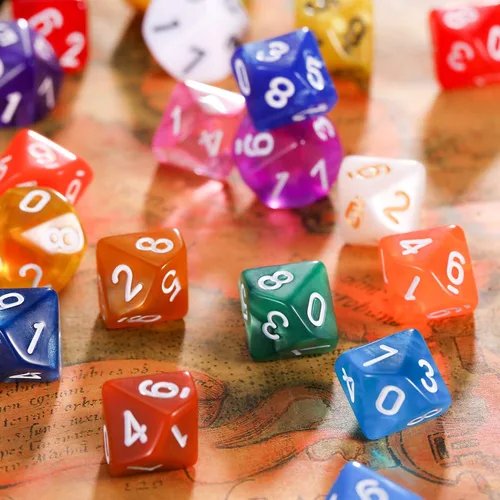 Miniatura 5 de Skylety Juego de 50 dados poliédricos de 10 caras para el aula con bolsa negra, juego de dados poliédricos, compatible con RPG MTG, juegos de mesa