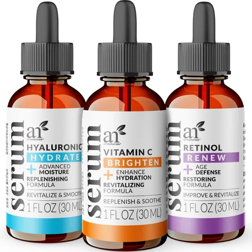 Miniatura 9 de Serum Artnaturals con retinol y vitamina C, orgánico, (2 unidades de 1.0 onzas), juego de regalo, anti arrugas y removedor de ojeras