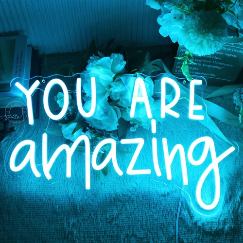 Miniatura 2 de SYLHOME Letrero de Luz LED de Neón "You Are Amazing" para Chicas y Niños, Decoración de Pared para Dormitorio, Sala de Estar, Salón de Clases