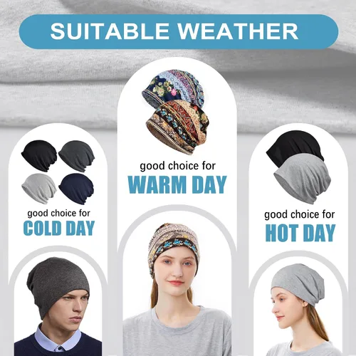 Miniatura 2 de ELLEWIN Gorro de algodón holgado hip-hop, suave, ligero, para correr, para adultos, para hombres y mujeres