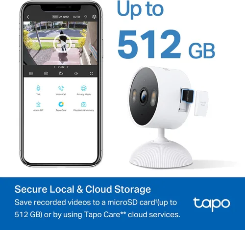 Miniatura 5 de Tapo - Cámara de seguridad de 1080p para interiores/exteriores - Detección gratuita de personas/movimiento/llanto de bebé