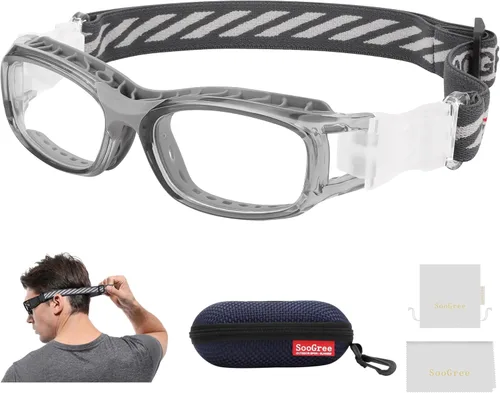 Miniatura 16 de SooGree Gafas deportivas para niños, gafas protectoras, gafas de seguridad ocular, reemplazables a lentes graduadas de 8 a 16 años Marco negro rojo