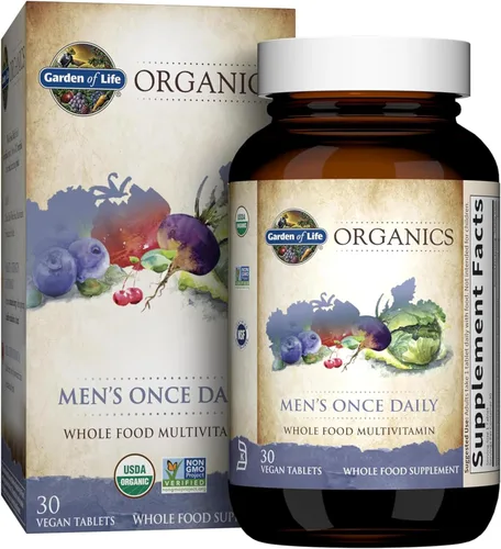 Garden of Life Once Daily Multivitamínico de Alimentos Integrales para Hombres, Vitaminas y Minerales Orgánicos para Hombres, Vitamina C, Zinc,