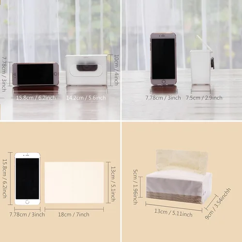 Miniatura 2 de DrDirt Tejidos de bambú de 3 capas, 110 unidades, bolsa de bambú para pañuelos faciales de bambú, paquete de 4 con dispensador montado en la pared