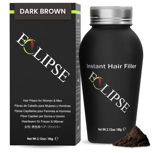 Miniatura 25 de ECLIPSE - Fibras de cabello negras para adelgazar el cabello para mujeres y hombres para ocultar la pérdida de cabello en 15 segundos, 100% fibras