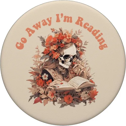 Miniatura 3 de Bookish - Divertido esqueleto gótico gótico amante de la lectura de libros, PopSockets intercambiables PopGrip