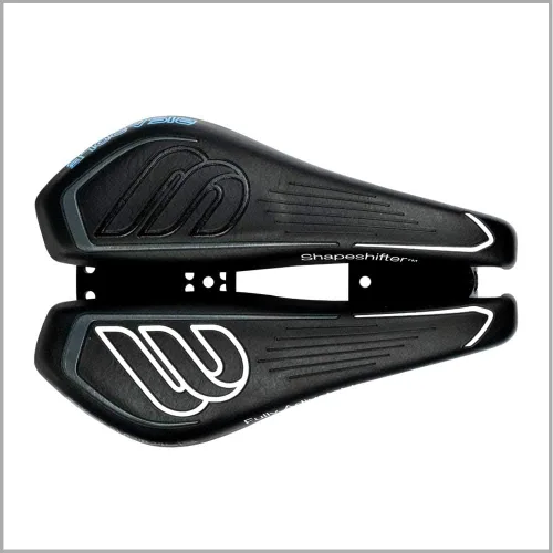Miniatura 8 de BiSaddle SRT Sillín de bicicleta ajustable sin nariz súper corto negro con rieles de titanio, ajuste personalizado, cómodo, talla única