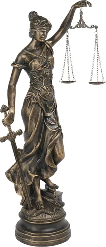 Estatuas de Lady Justice para decoración del hogar, resina de 21.5 pulgadas de alto, gran estatua antigua de abogados griegos romanos con escamas y