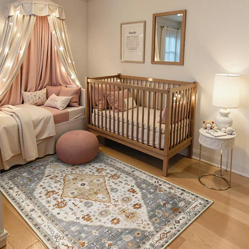 Miniatura 60 de Lahome Alfombra Bohemia Tribal Lavable de 3 x 5, Alfombras Antideslizantes para Entrada, Dormitorio, Sala de Estar, Vintage, Ultra Suave, No