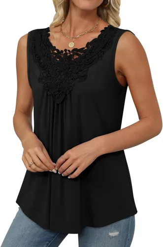 Miniatura 3 de Mystry Zone Blusa casual para mujer, con botones, con volantes, talla S-3XL