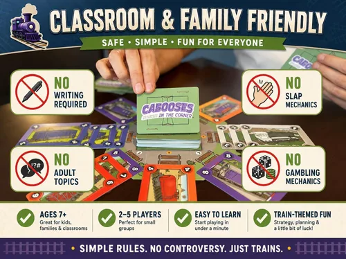 Miniatura 7 de Juego de cartas con temática de entrena para niños y familias fácil, divertido y educativo - 2-5 jugadores, mayores de 7 años - Estrategia
