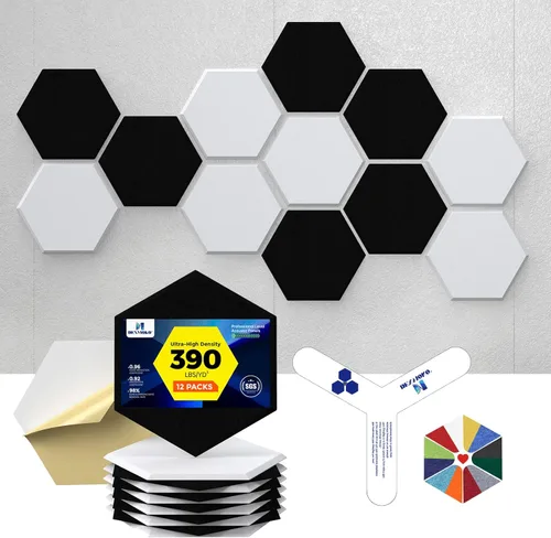 Miniatura 8 de Paneles acústicos autoadhesivos [390 lbs/yd³ de densidad ultra alta], panel de absorción de sonido de segunda generación, panel de sonido de nivel