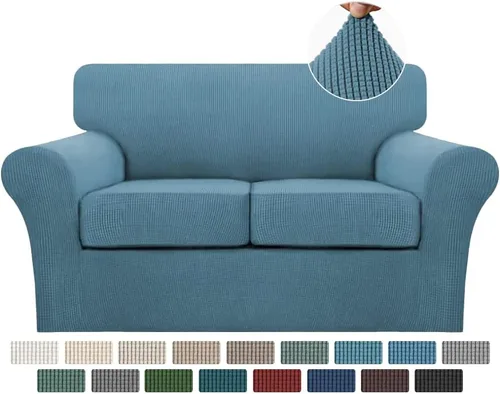 Miniatura 136 de Turquoize 2 fundas para sillas de sala de estar, funda de sofá con fundas de cojín individuales, funda de muebles para sillas (silla, beige biscotti)