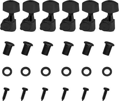 Miniatura 4 de 6 clavijas de afinación de guitarra Yootones cerradas, afinadores cerrados, cabezales de teclas de afinador 3L3R, compatibles con guitarra eléctrica