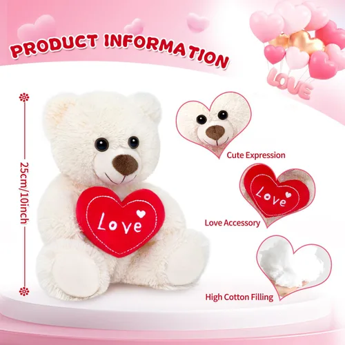 Miniatura 7 de Regalos para el día de la madre, oso pequeño y pequeño, animales de peluche lindos con texto en inglés "I Love You", juguete de peluche suave