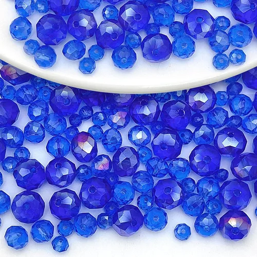 Miniatura 49 de 786 cuentas de cristal de 4 tamaños, cuentas de cristal Rondelle facetadas, cuentas de cristal Briolette, cuentas espaciadoras para pulseras, Ámbar