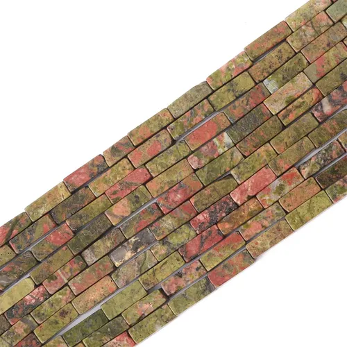 Miniatura 20 de BEADIA Cuentas de tubo de jade amarillo natural rectangulares 4x13mm, cuentas de piedra de 40cm/hebra para hacer joyas Rectángulo de jade amarillo