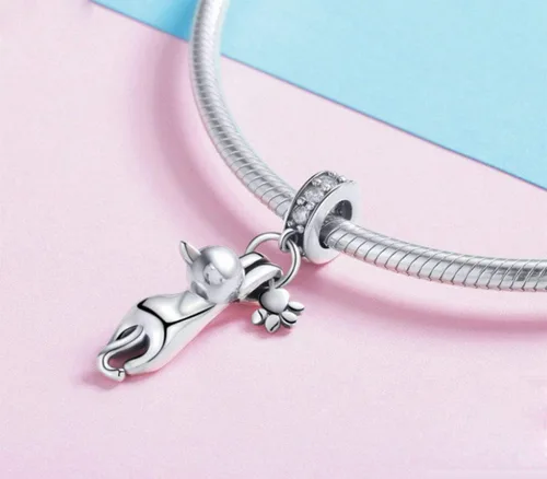 Miniatura 3 de Eternalll - Encantadores dijes de perro de la suerte de gatos de la suerte, cuentas de plata de ley S925 con cuentas de cristal de Murano