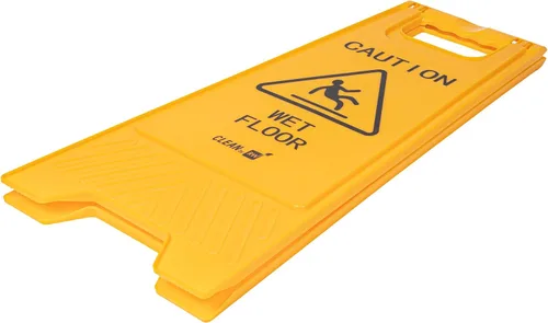 Miniatura 13 de Restaurantware RW Clean 11.8 x 2 x 24.4 pulgadas, 1 letrero de precaución de doble cara, mango integrado, plegable, de plástico, amarillo, para uso