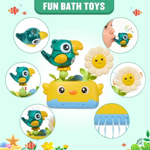 Miniatura 5 de Juguetes de baño para niños pequeños de 2 a 4 años, juguetes de baño sin moho para niños de 1 a 3 años, juguetes de agua para bañera para bebés