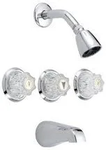 Matco Faucet VE-872C - Grifo de 3 manijas para bañera y ducha