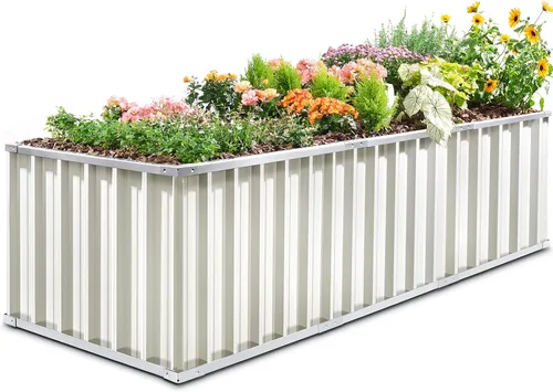 Miniatura 13 de King Bird - Cama de jardín elevada de 68 x 36 x 12 pulgadas, kit de caja de maceta de metal de acero galvanizado para jardín al aire libre, con 2