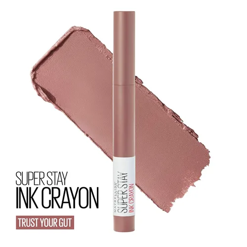 Miniatura 2 de Maquillaje de lápiz labial Maybelline Super Stay Ink Crayon, lápiz labial mate con punta de precisión con sacapuntas integrado, larga duración de 10