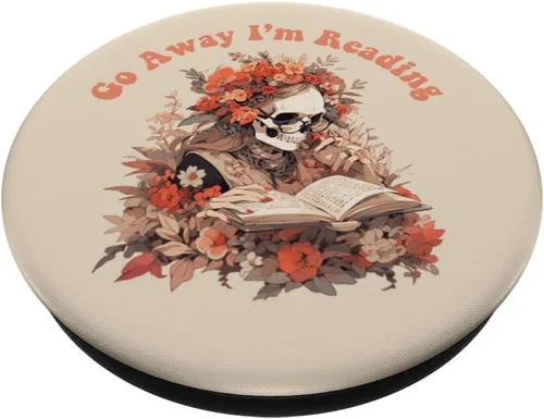 Miniatura 2 de Bookish - Divertido esqueleto gótico gótico amante de la lectura de libros, PopSockets intercambiables PopGrip