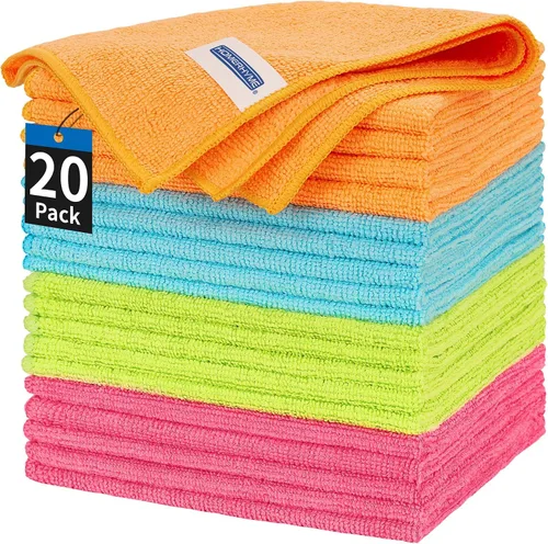 Miniatura 15 de Toallas de microfibra para automóviles, paquete de 24 paños de limpieza de microfibra, toallas de limpieza de 11.5 x 11.5 pulgadas, absorbentes a