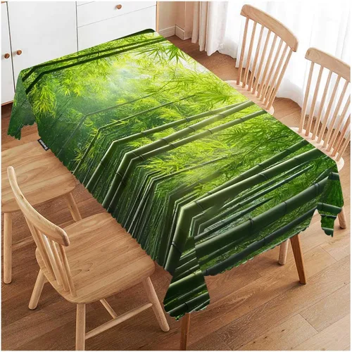 Swono - Mantel rectangular de bambú con diseño de luz solar y bosque de bambú - Mantel a cuadros lavable para mesa de cocina, cena de festividades,