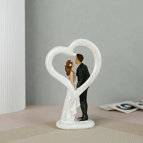 Miniatura 3 de Decoración de pastel de boda, figura de novia y novio, elegante decoración de pastel de resina para bodas, compromisos, aniversarios