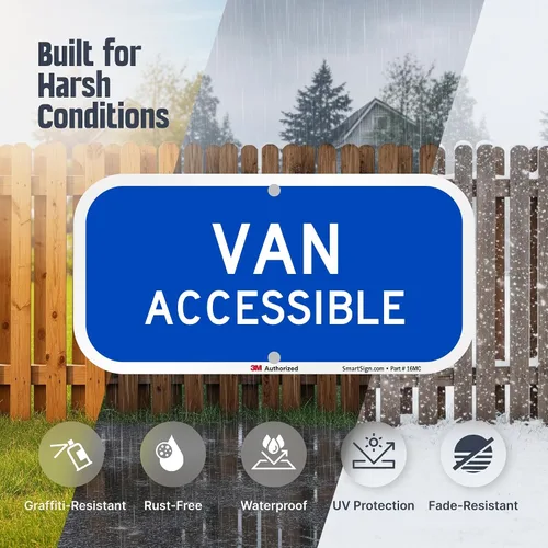 Miniatura 4 de SmartSign Letrero "Van Accessible" Aluminio reflectante de grado de ingeniero 3M de 6 x 12 pulgadas