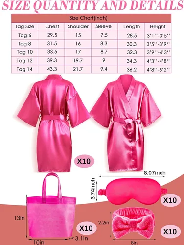 Miniatura 2 de Xuhal 92 piezas de suministros para fiesta de spa, juego de simulación de spa con batas de satén, diademas y máscaras de ojos, kit de fiesta