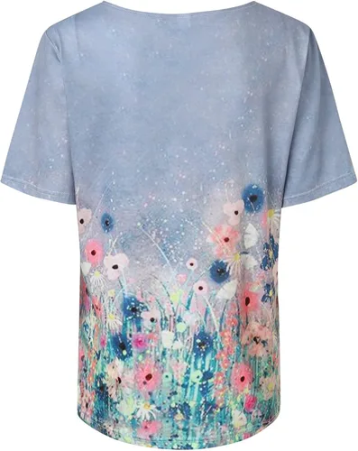 Miniatura 4 de Summer Trends Women 2023,Womens T Shirts Short Sleeve V Neck Casual Summer Tops Tshirts Loose Fit Shirts
